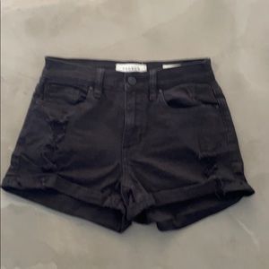 PacSun black shortie mid-rise shorts ripped